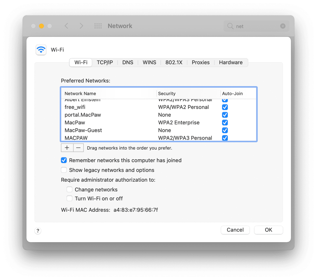 Как переименовать wifi mac